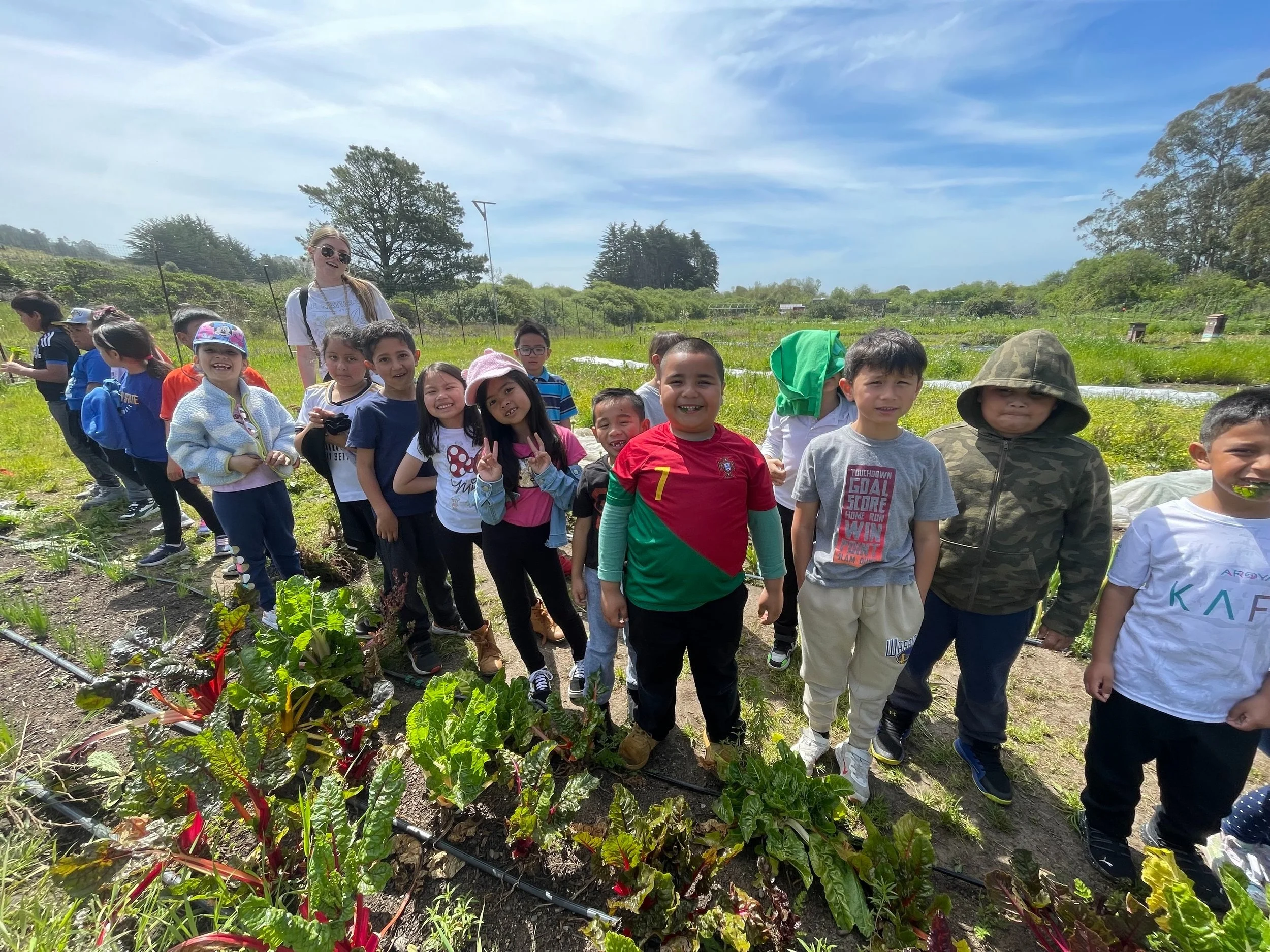 Kids in the Chard Farm